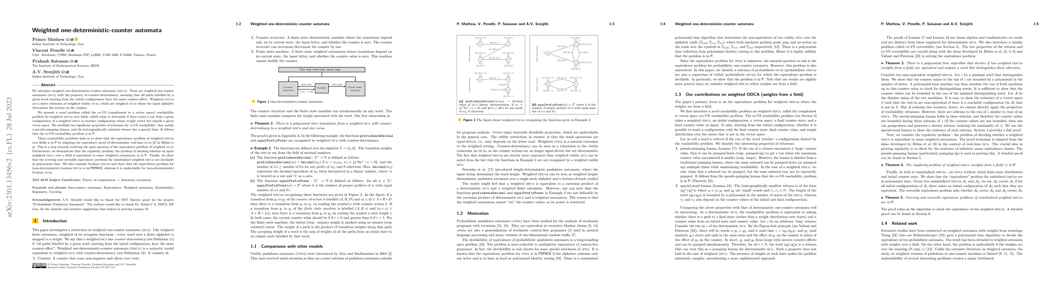 Thumbnail for Weighted One-Deterministic-Counter Automata