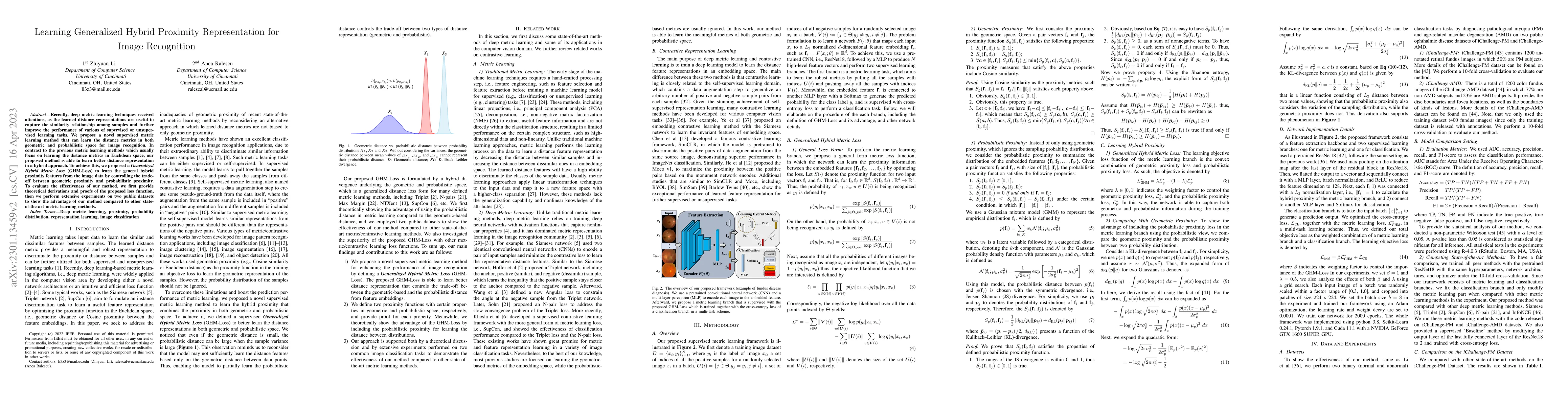 Thumbnail for Learning Generalized Hybrid Proximity Representation for Image
  Recognition