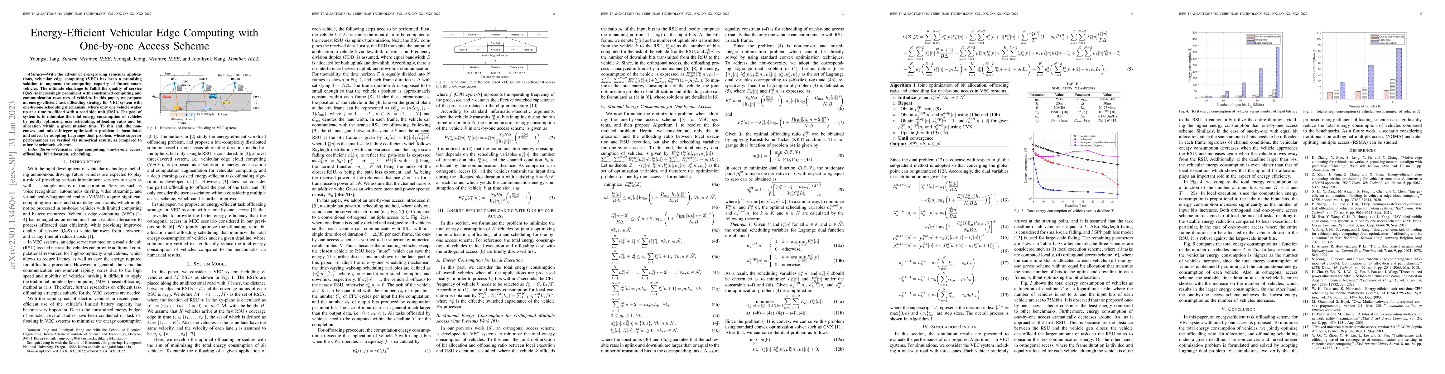Thumbnail for Energy-Efficient Vehicular Edge Computing with One-by-one Access Scheme