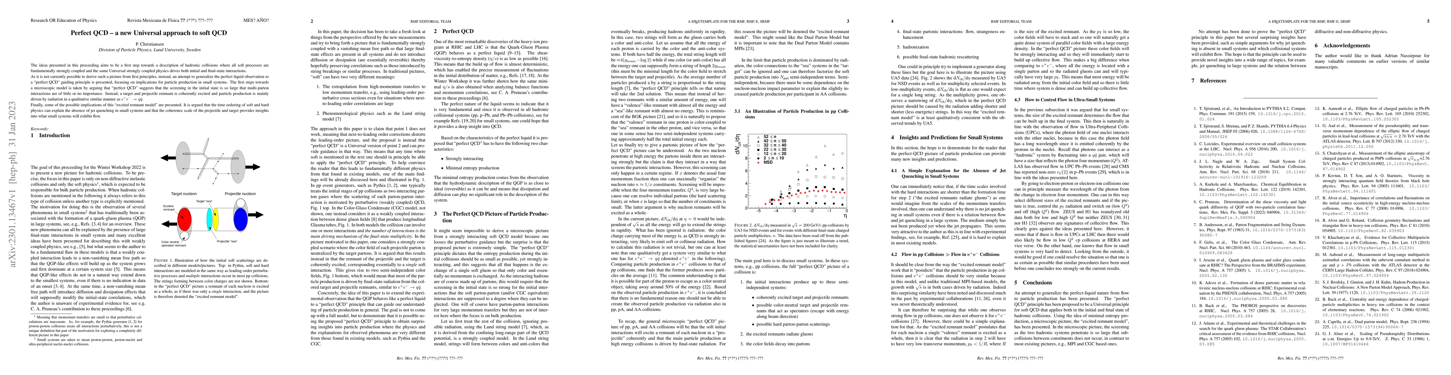 Thumbnail for Perfect QCD -- a new Universal approach to soft QCD
