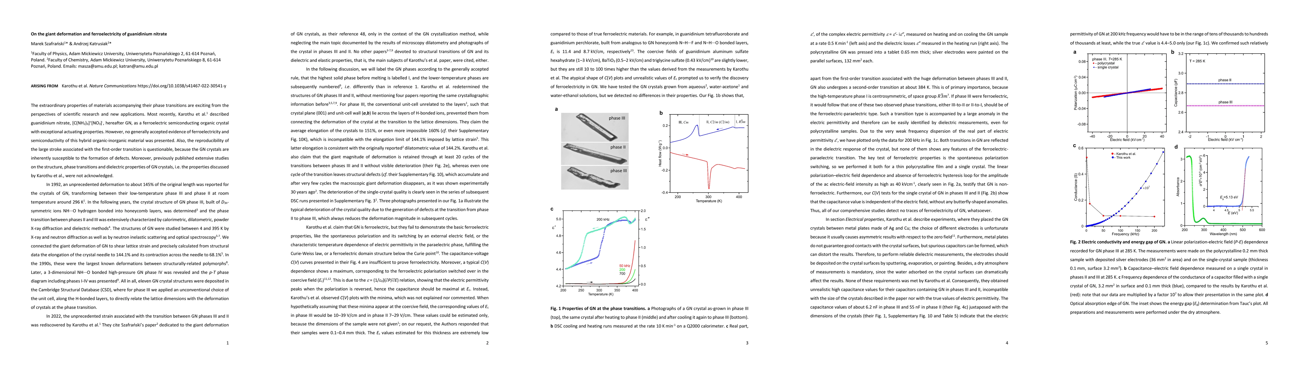 Thumbnail for On the giant deformation and ferroelectricity of guanidinium nitrate