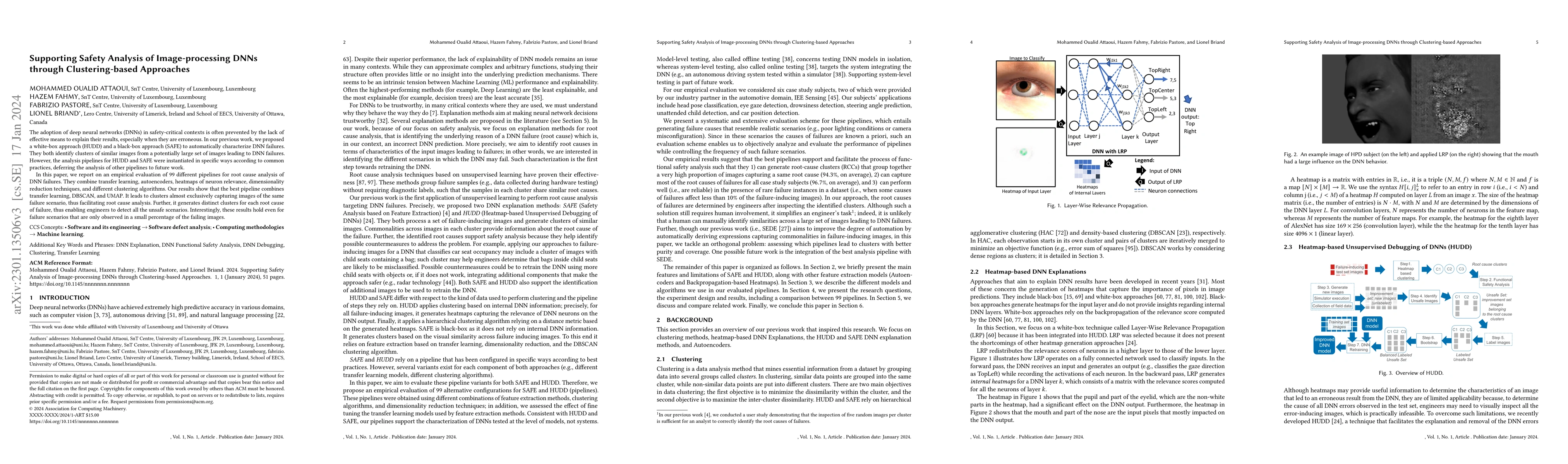 Thumbnail for Supporting Safety Analysis of Image-processing DNNs through
  Clustering-based Approaches