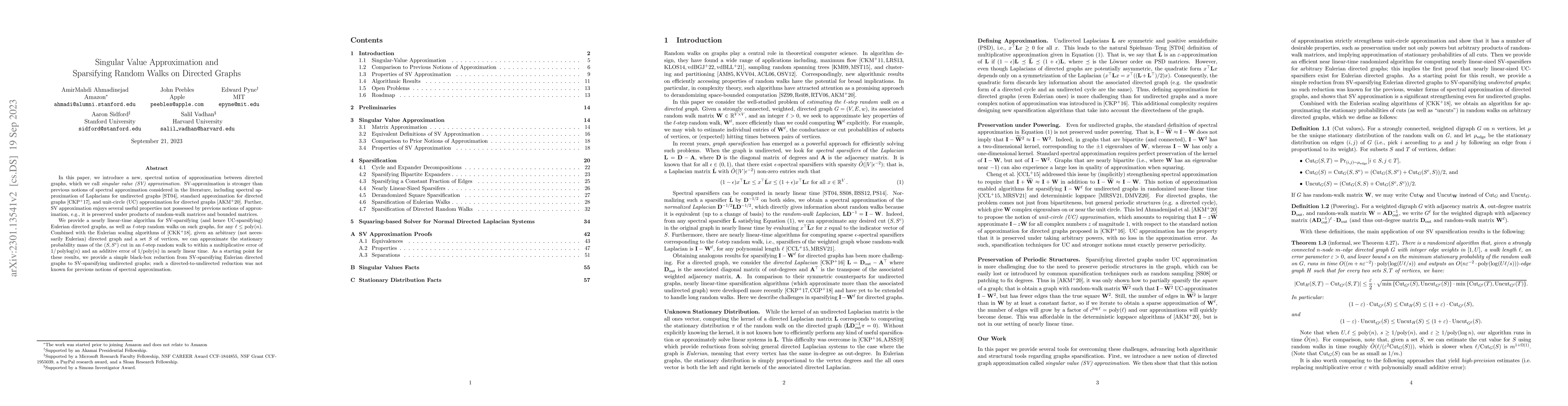 Thumbnail for Singular Value Approximation and Sparsifying Random Walks on Directed
  Graphs