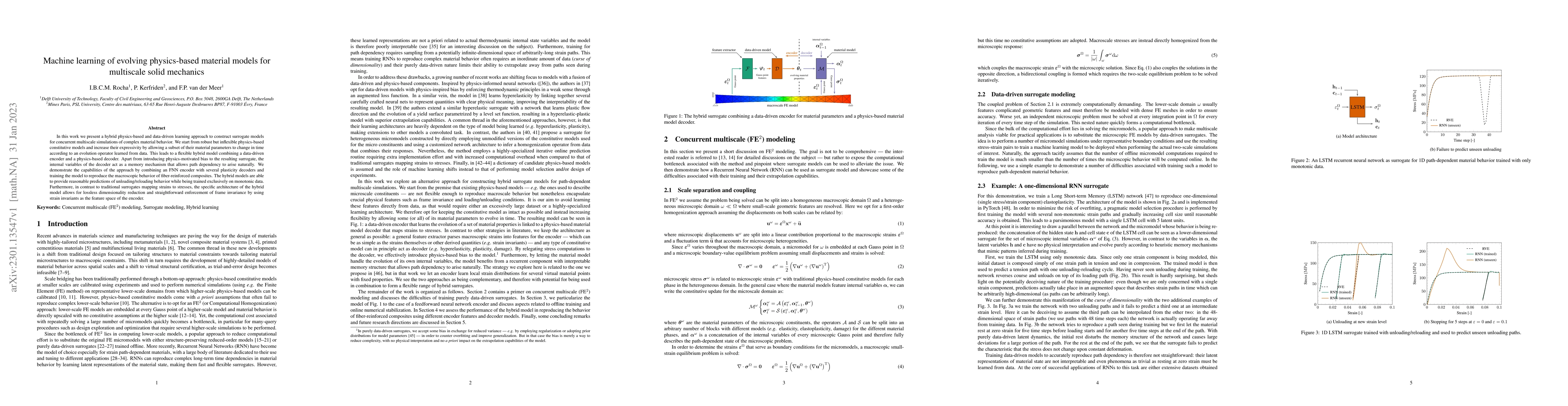 Thumbnail for Machine learning of evolving physics-based material models for
  multiscale solid mechanics