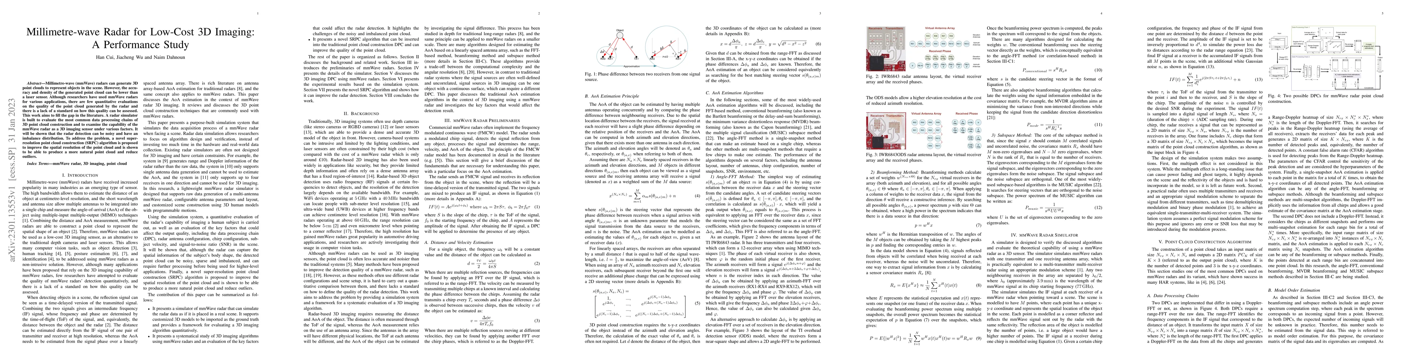 Thumbnail for Millimetre-wave Radar for Low-Cost 3D Imaging: A Performance Study