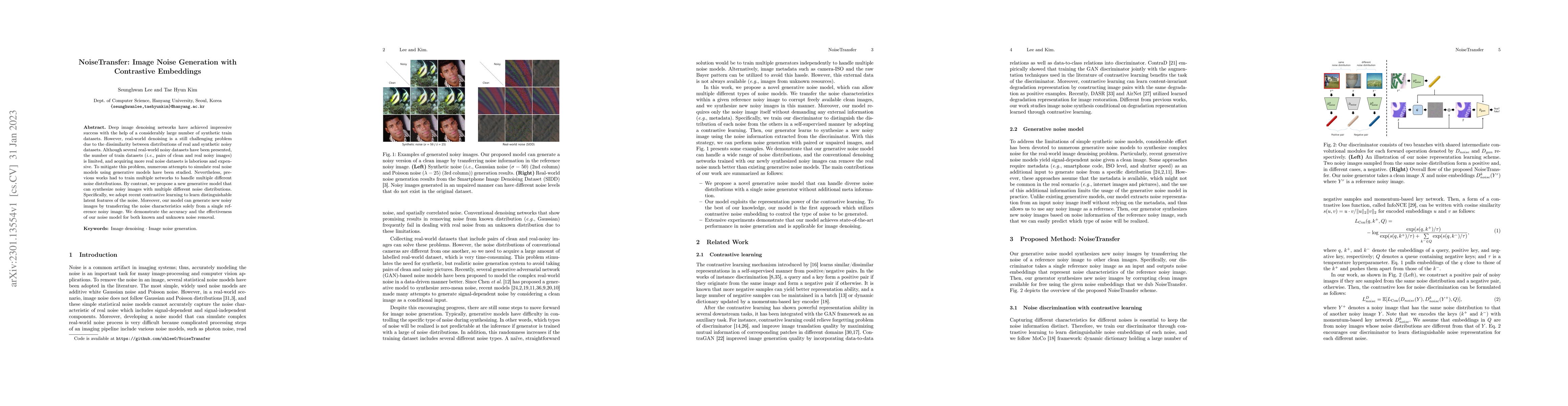 Thumbnail for NoiseTransfer: Image Noise Generation with Contrastive Embeddings