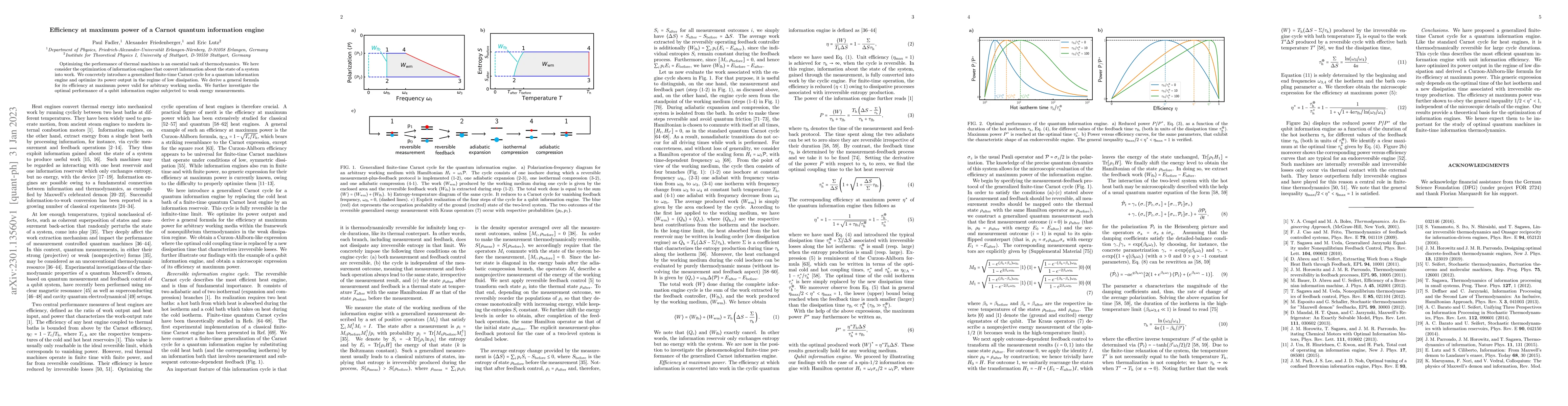 Thumbnail for Efficiency at maximum power of a Carnot quantum information engine