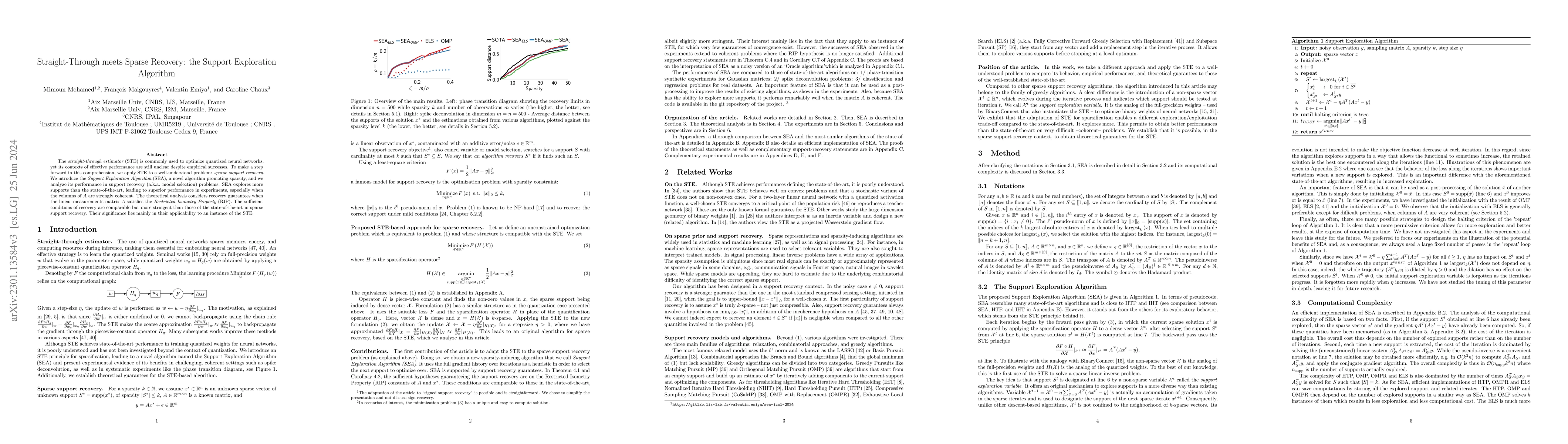 Thumbnail for Straight-Through meets Sparse Recovery: the Support Exploration
  Algorithm