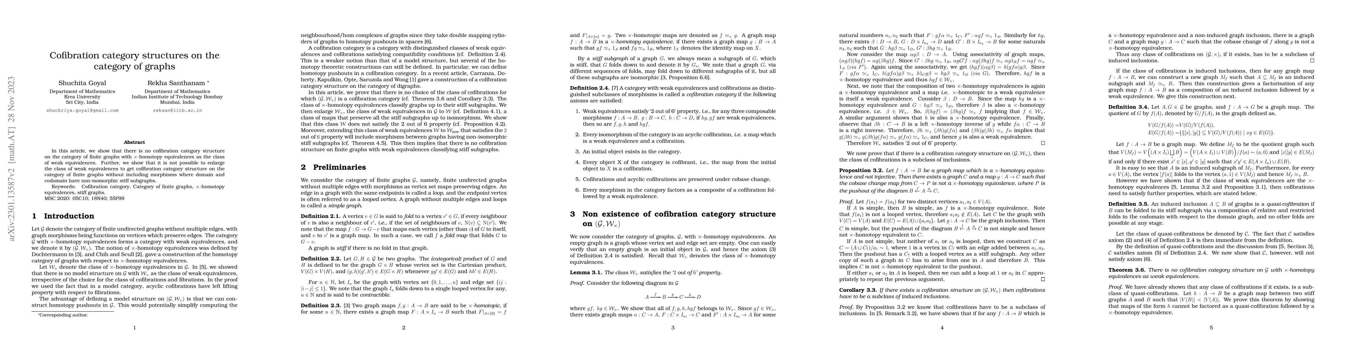 Thumbnail for Cofibration category structures on the category of graphs