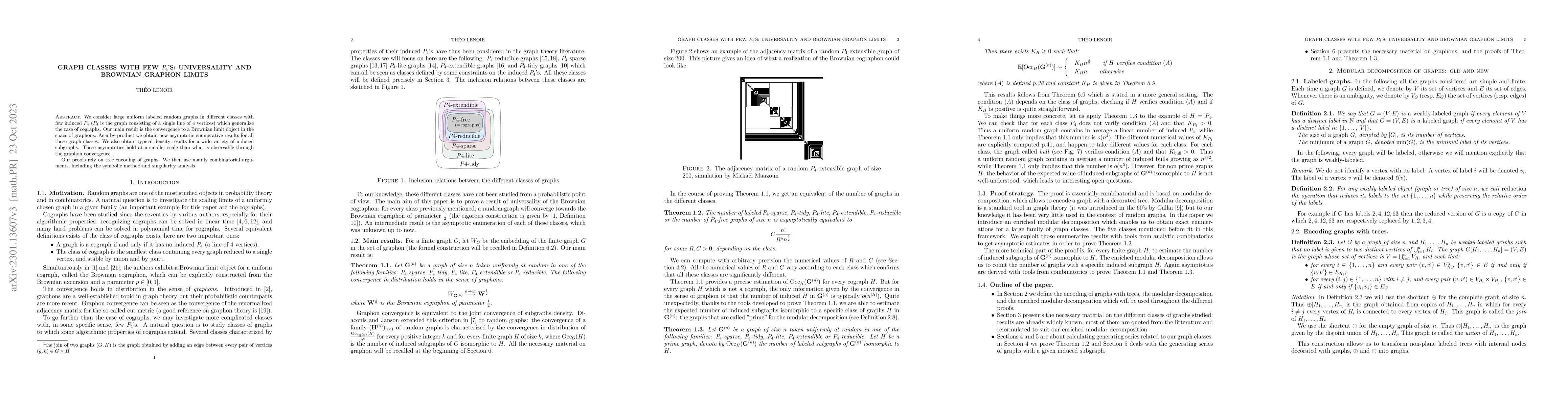 Thumbnail for Graph classes with few $P_4$'s: Universality and Brownian graphon limits