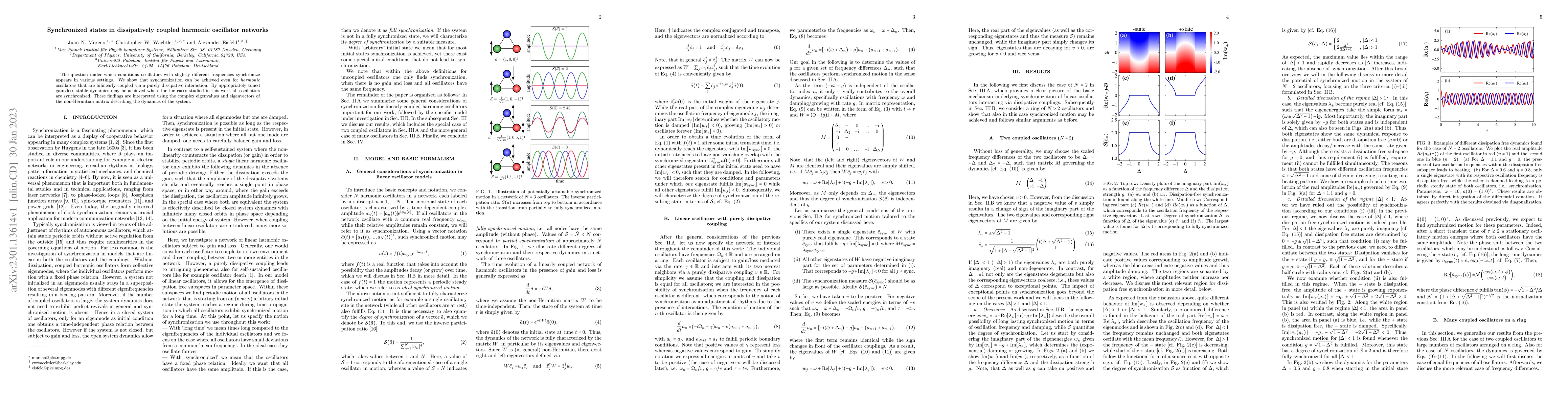 Thumbnail for Synchronized states in dissipatively coupled harmonic oscillator
  networks