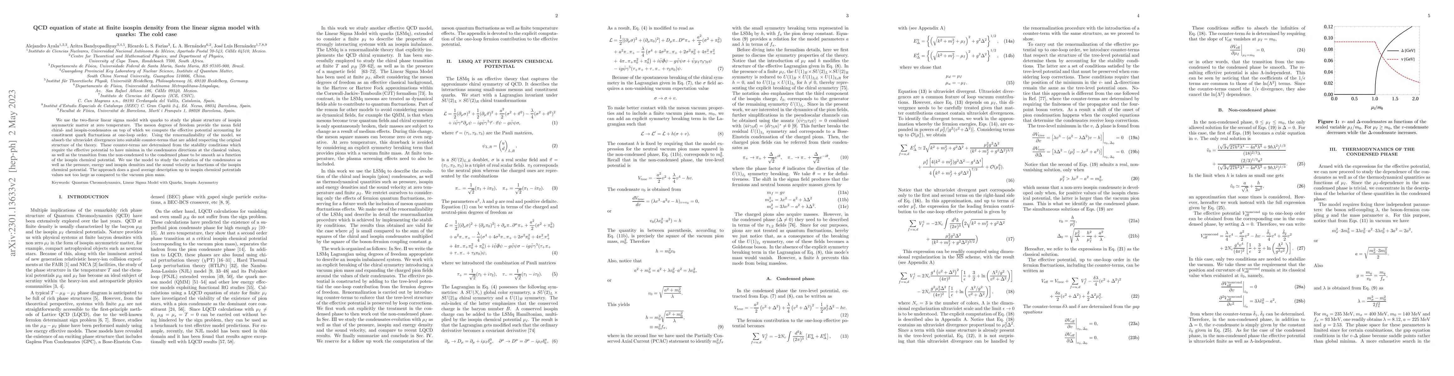 Thumbnail for QCD equation of state at finite isospin density from the linear sigma
  model with quarks: The cold case