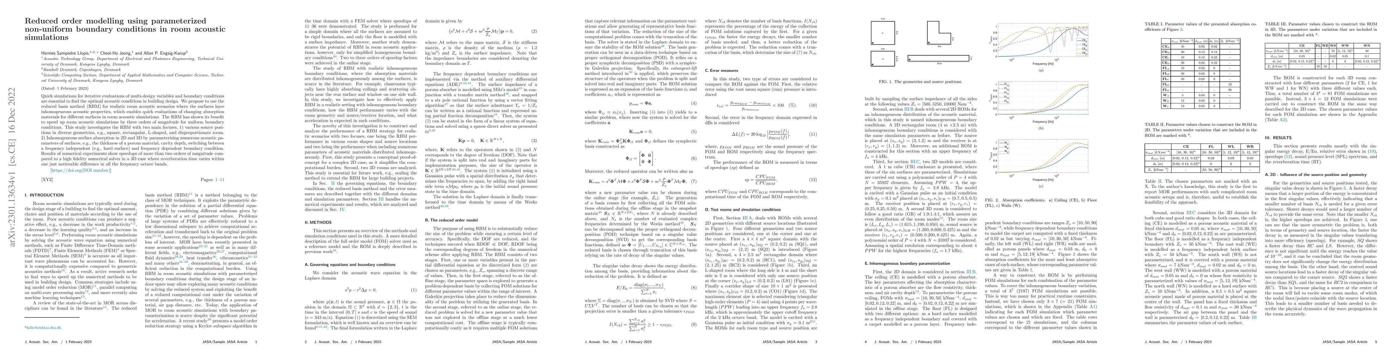 Thumbnail for Reduced order modelling using parameterized non-uniform boundary
  conditions in room acoustic simulations