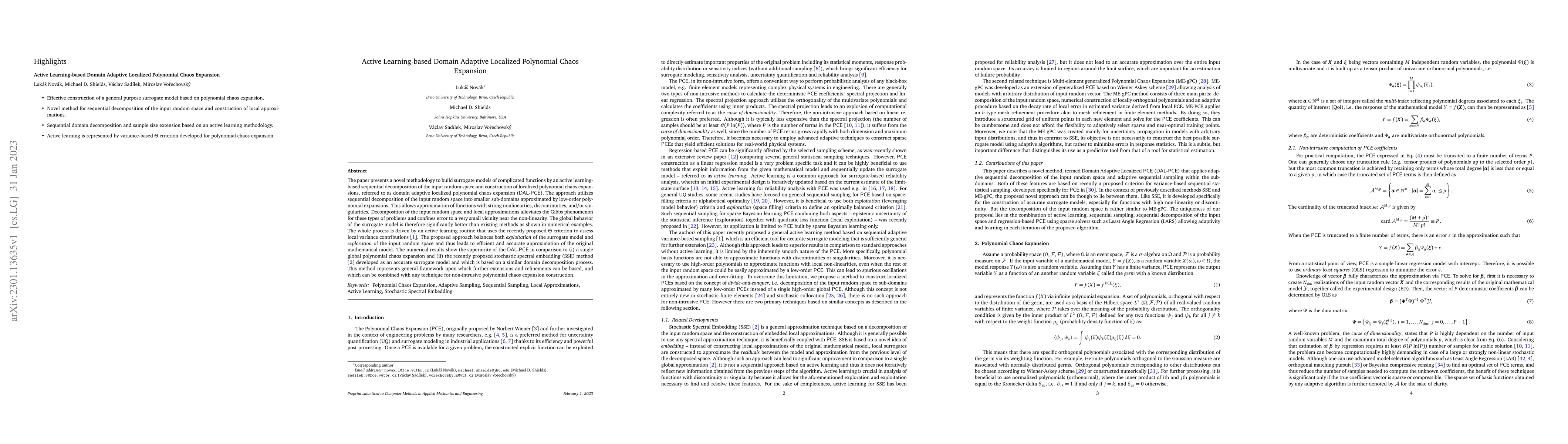 Thumbnail for Active Learning-based Domain Adaptive Localized Polynomial Chaos
  Expansion