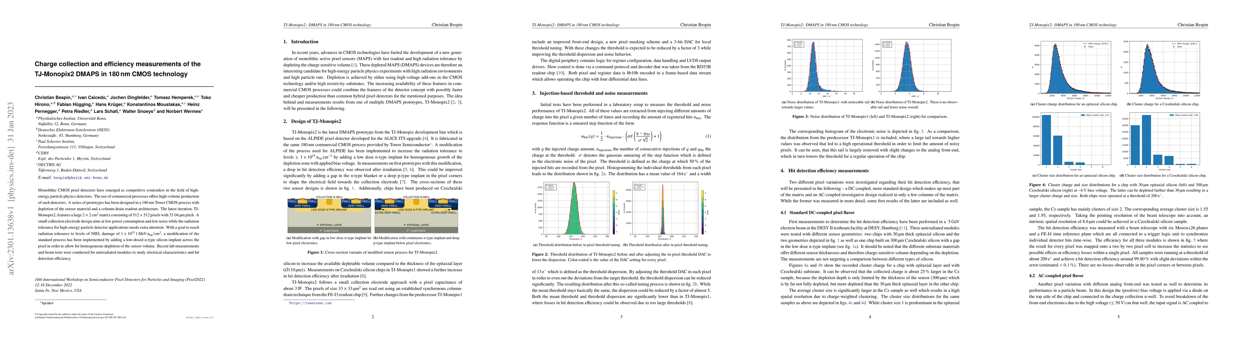 Thumbnail for Charge collection and efficiency measurements of the TJ-Monopix2 DMAPS
  in 180$\,$nm CMOS technology