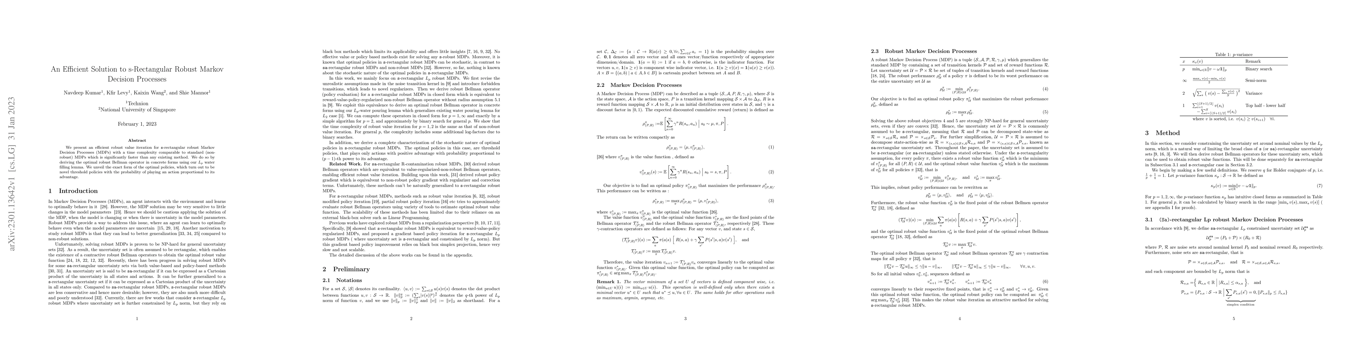 Thumbnail for An Efficient Solution to s-Rectangular Robust Markov Decision Processes