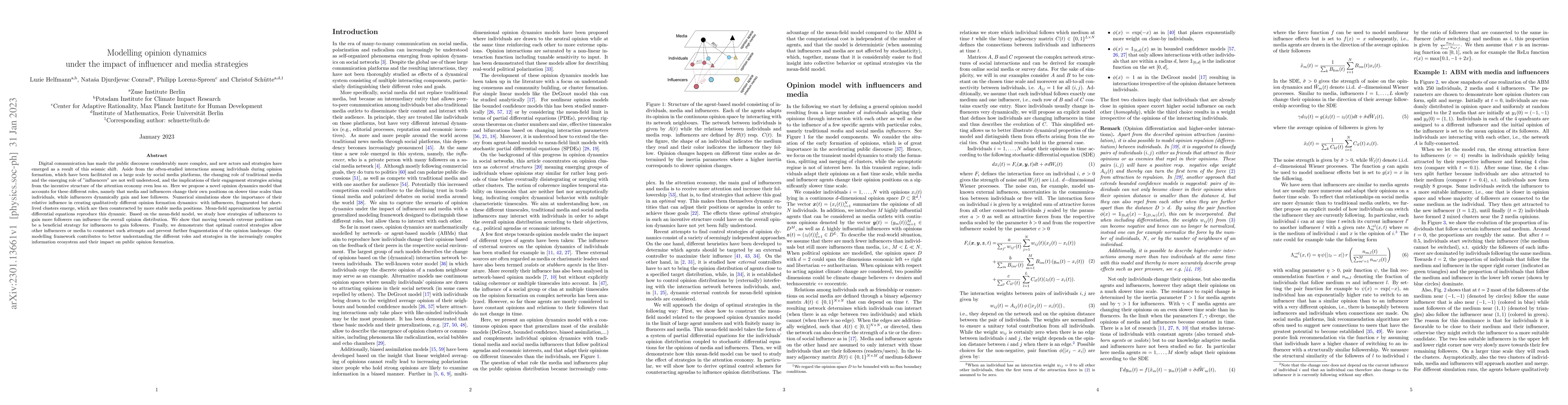 Thumbnail for Modelling opinion dynamics under the impact of influencer and media
  strategies
