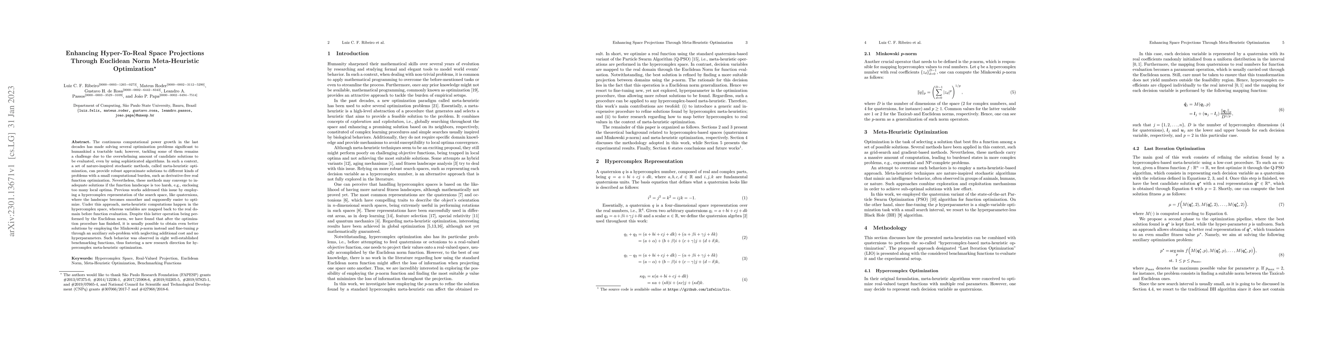 Thumbnail for Enhancing Hyper-To-Real Space Projections Through Euclidean Norm
  Meta-Heuristic Optimization