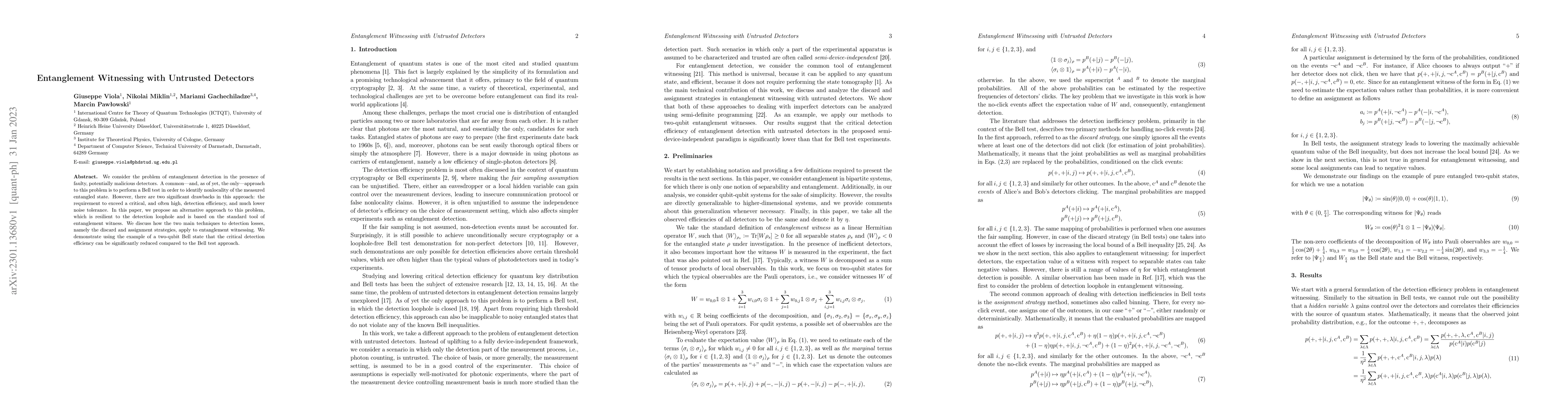 Thumbnail for Entanglement witnessing with untrusted detectors