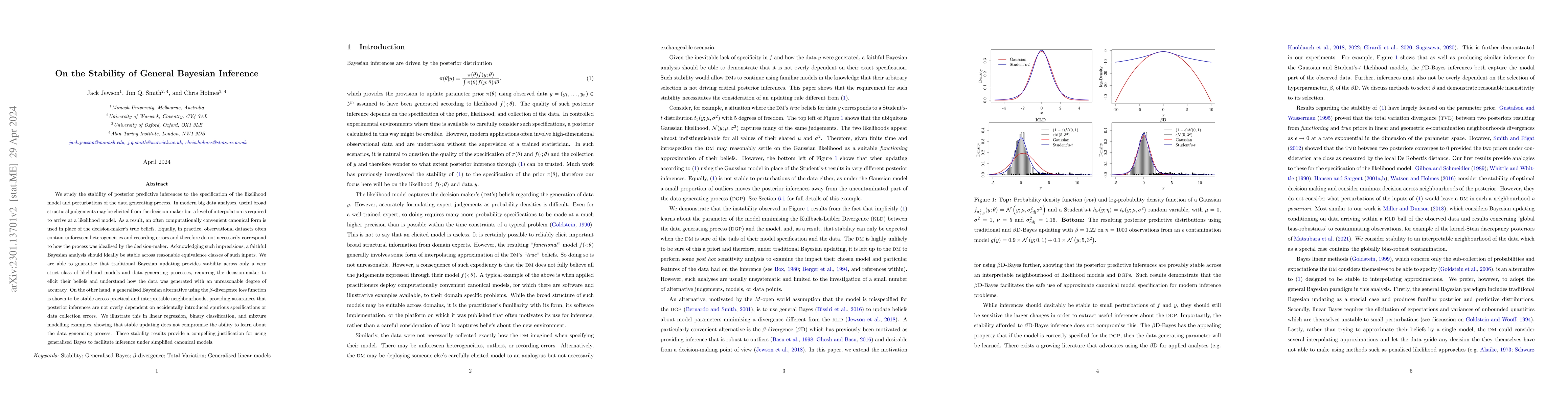 Thumbnail for On the Stability of General Bayesian Inference