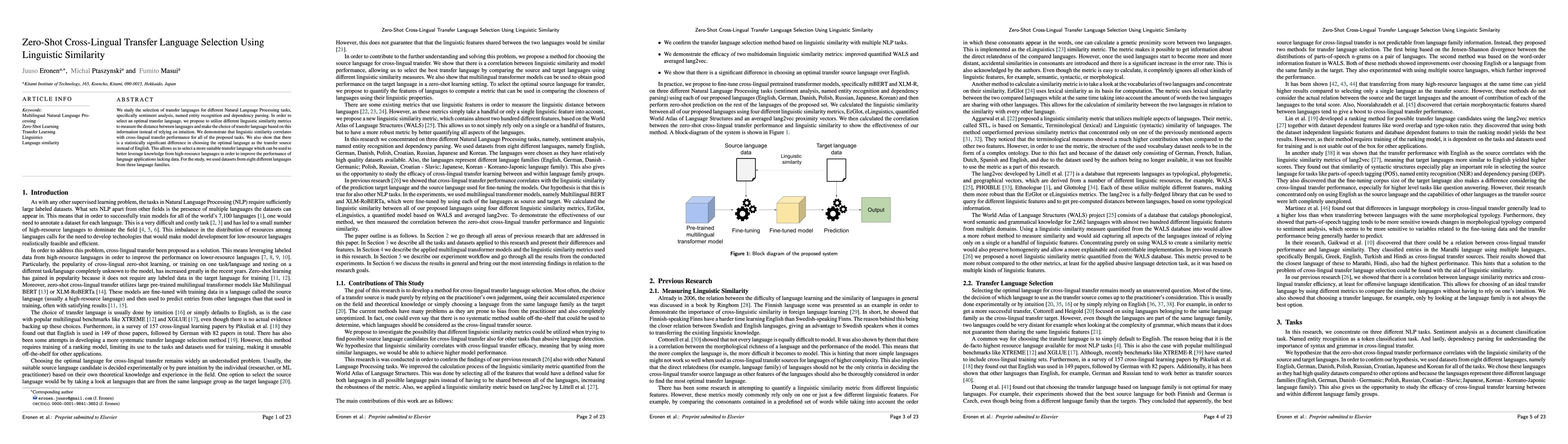 Thumbnail for Zero-shot cross-lingual transfer language selection using linguistic
  similarity