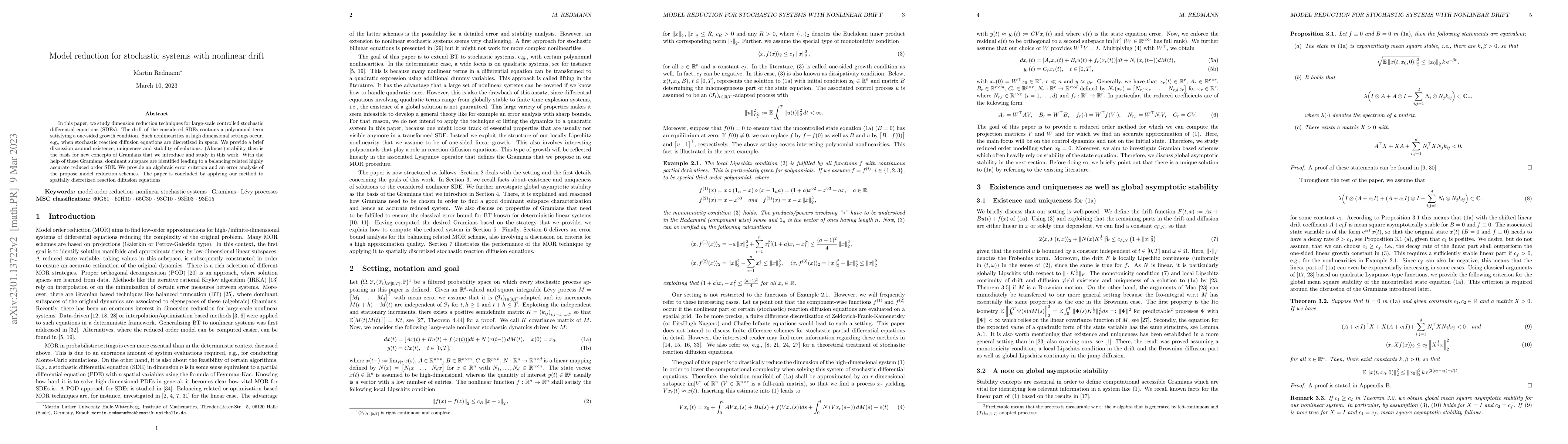 Thumbnail for Model reduction for stochastic systems with nonlinear drift