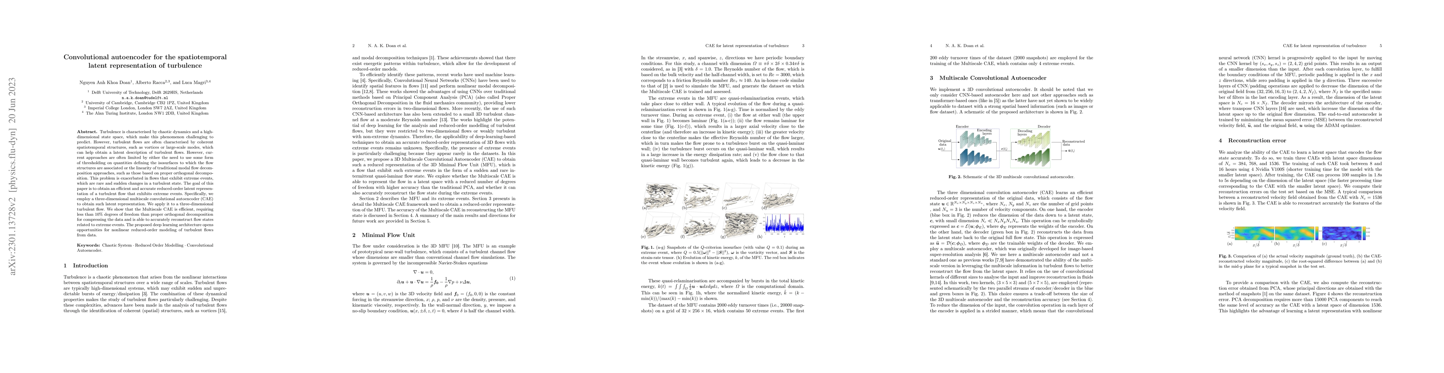 Thumbnail for Convolutional autoencoder for the spatiotemporal latent representation
  of turbulence