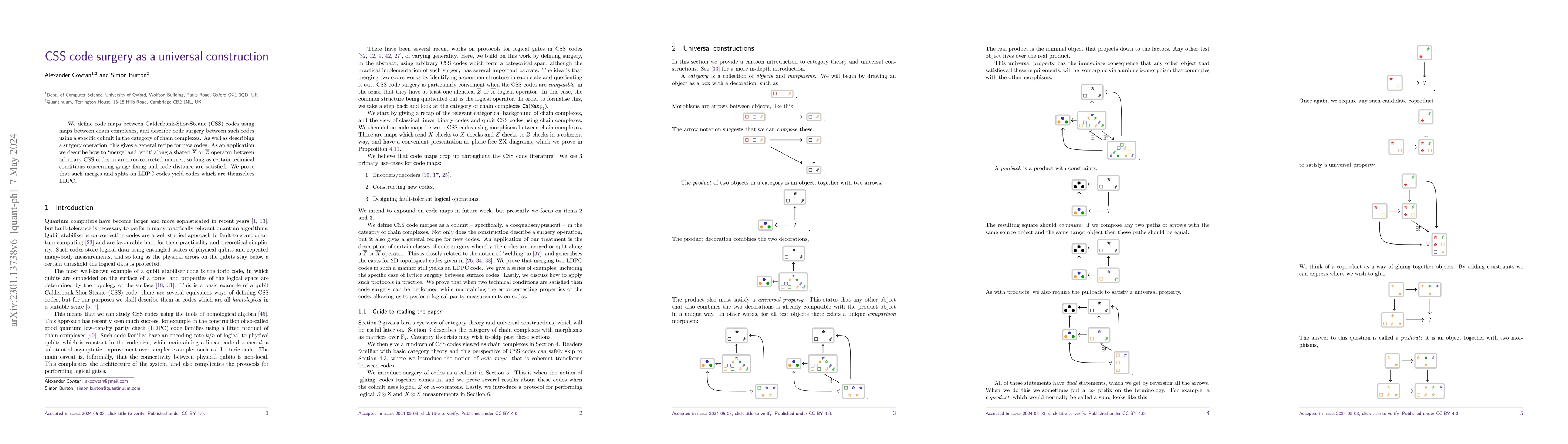 Thumbnail for CSS code surgery as a universal construction