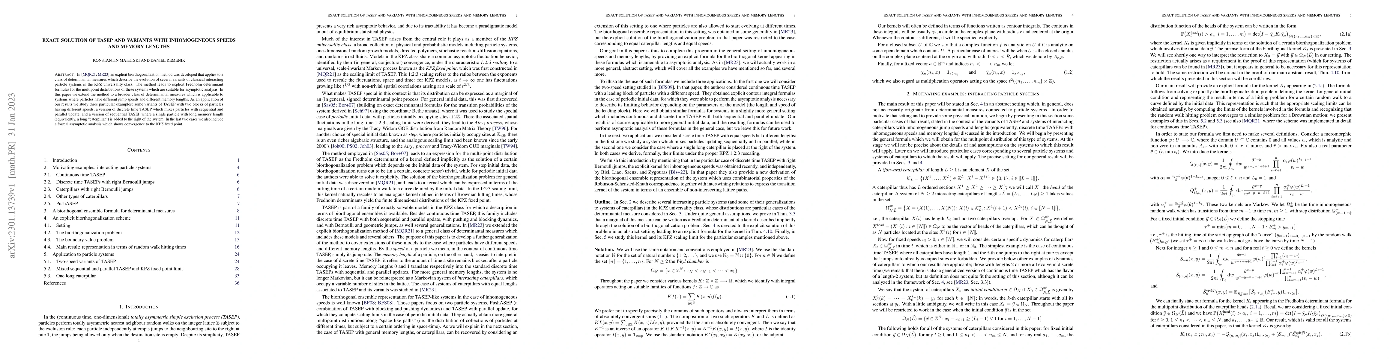 Thumbnail for Exact solution of TASEP and variants with inhomogeneous speeds and
  memory lengths