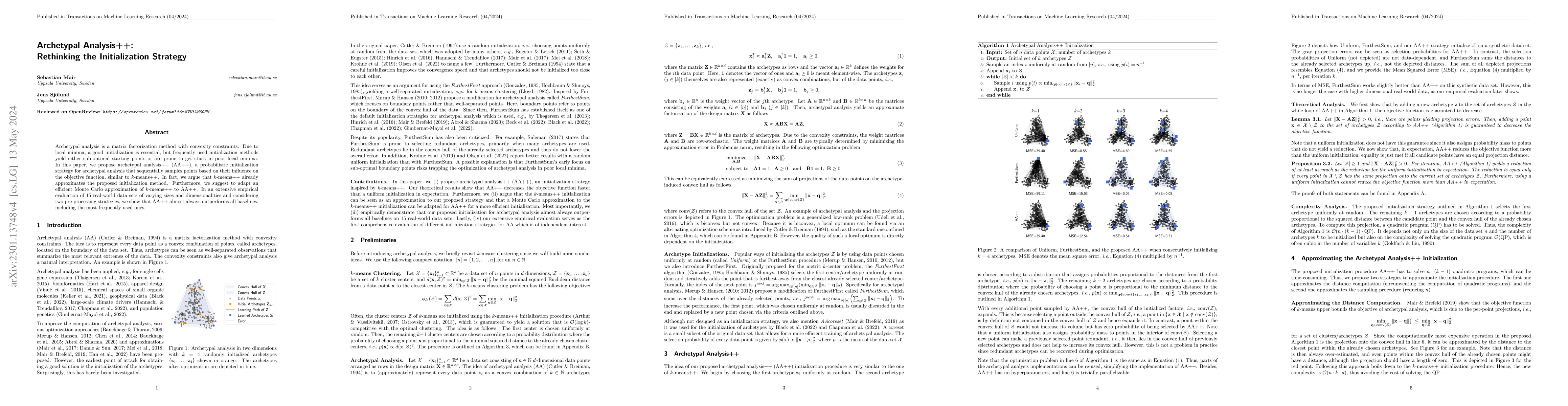Thumbnail for Archetypal Analysis++: Rethinking the Initialization Strategy