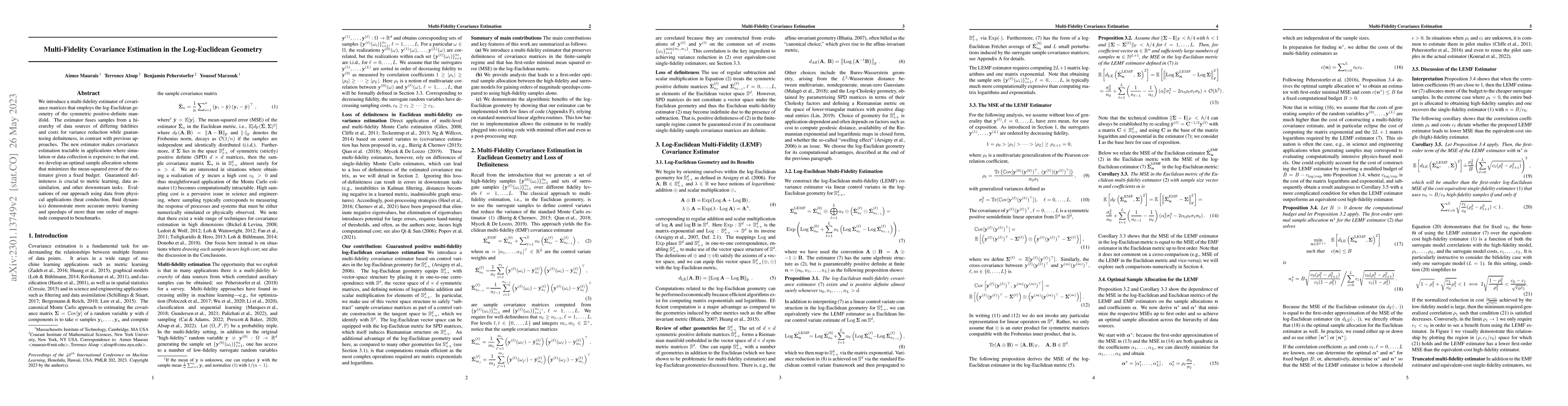 Thumbnail for Multi-Fidelity Covariance Estimation in the Log-Euclidean Geometry