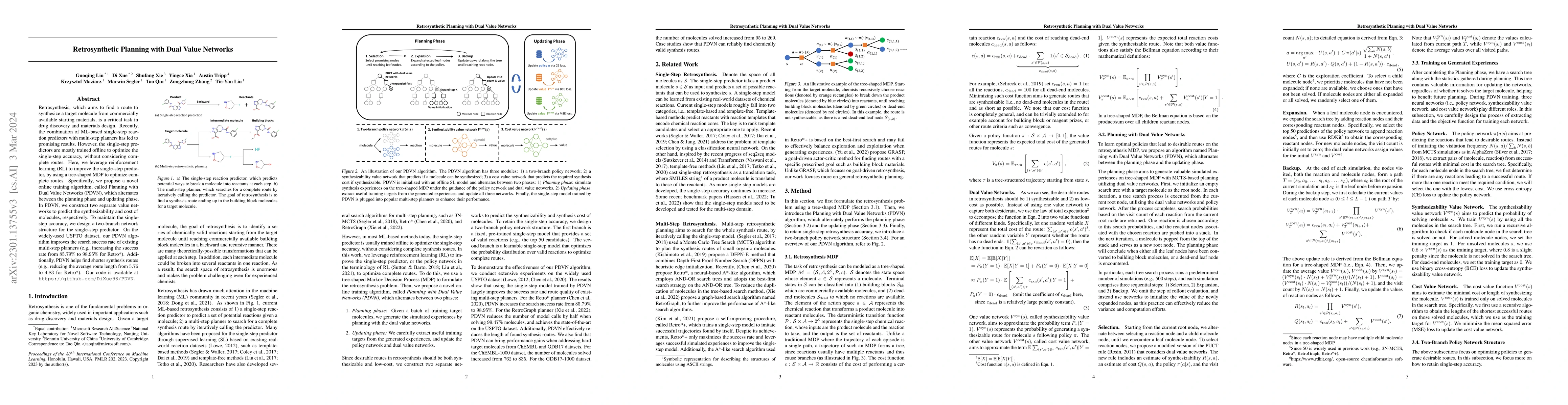 Thumbnail for Retrosynthetic Planning with Dual Value Networks
