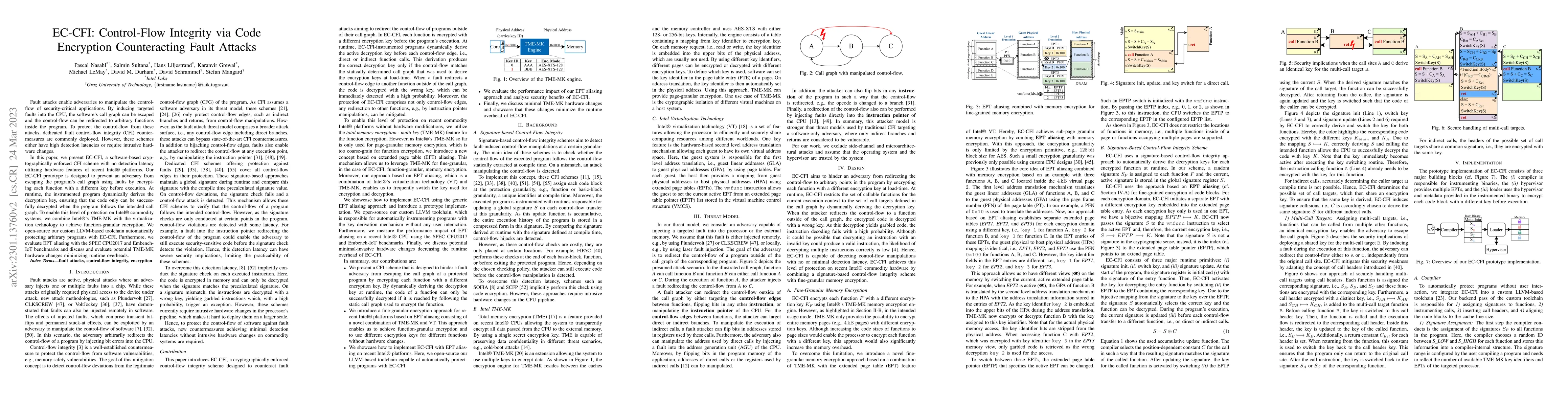 Thumbnail for EC-CFI: Control-Flow Integrity via Code Encryption Counteracting Fault
  Attacks