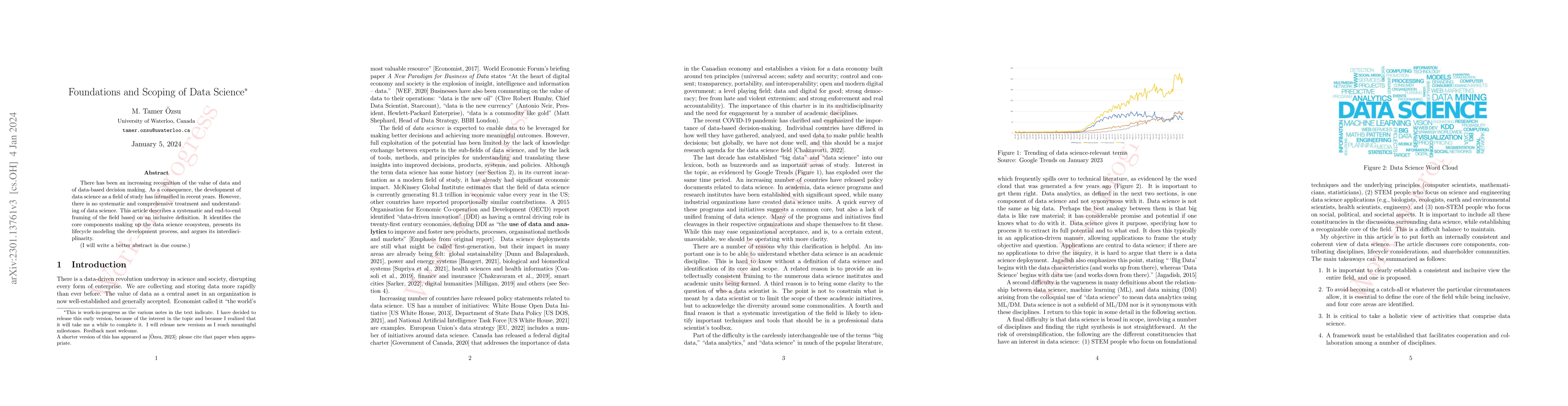 Thumbnail for Foundations and Scoping of Data Science