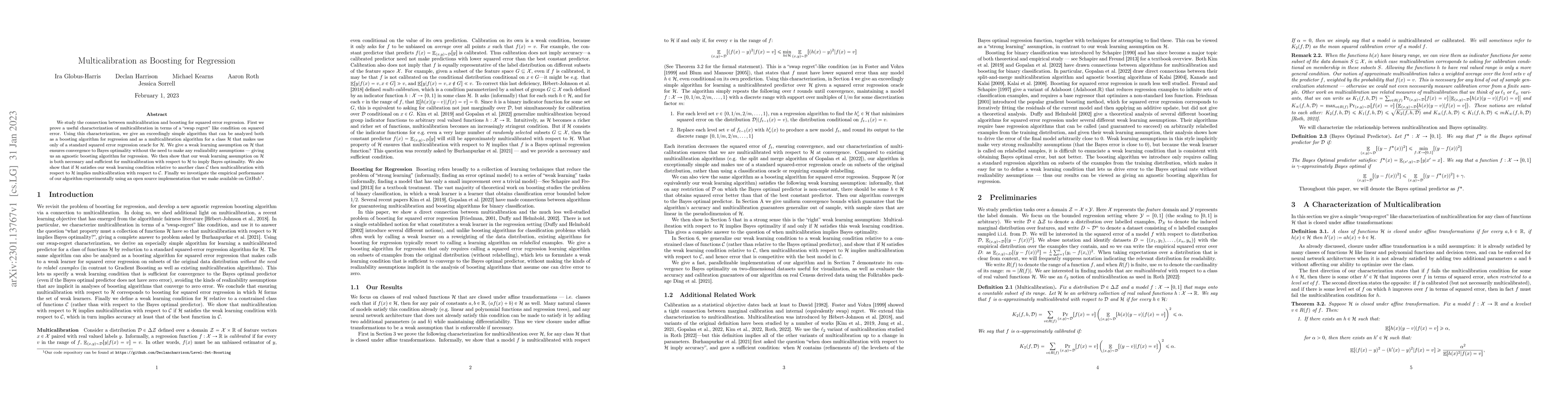 Thumbnail for Multicalibration as Boosting for Regression