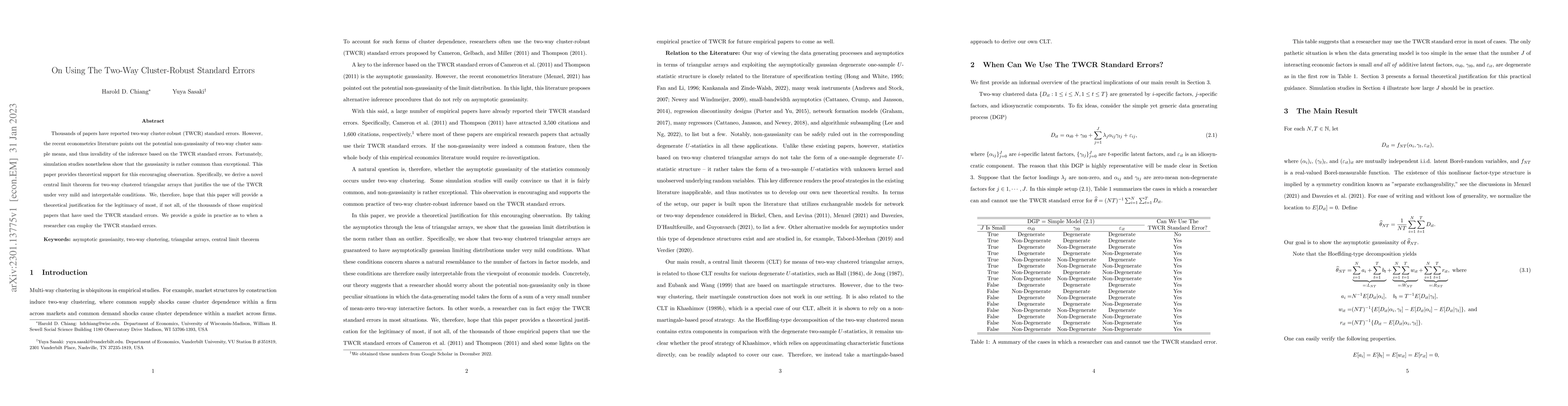 Thumbnail for On Using The Two-Way Cluster-Robust Standard Errors