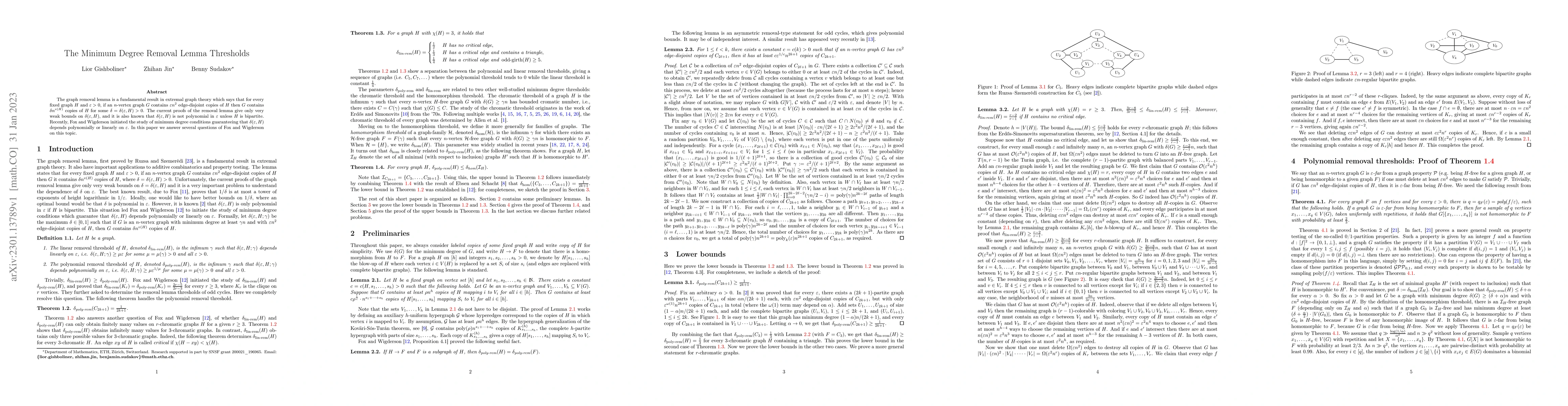 Thumbnail for The Minimum Degree Removal Lemma Thresholds