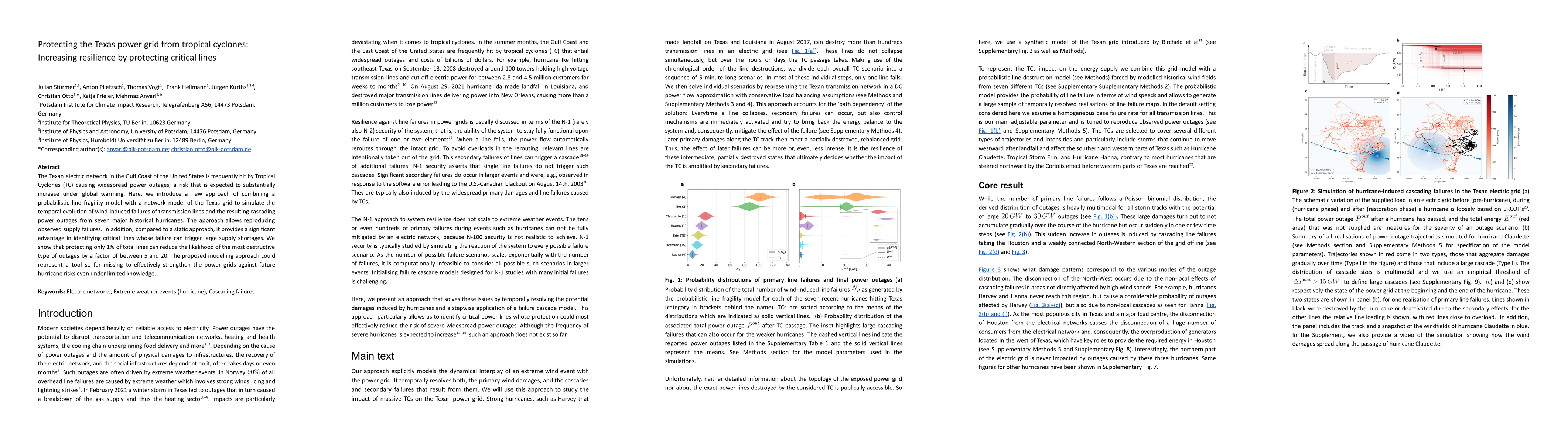 Thumbnail for Protecting the Texas power grid from tropical cyclones: Increasing
  resilience by protecting critical lines