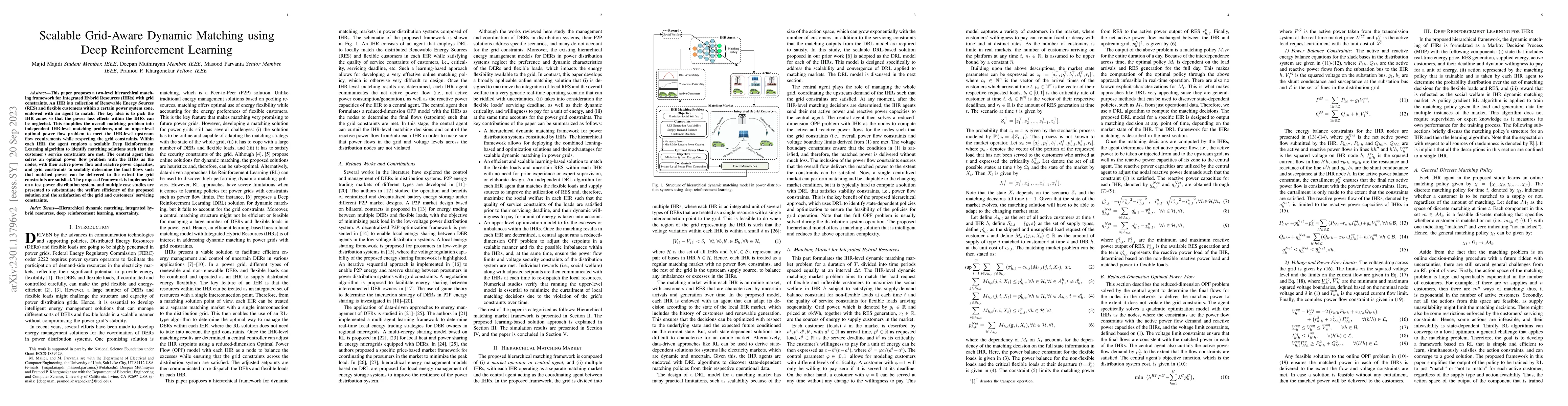 Thumbnail for Scalable Grid-Aware Dynamic Matching using Deep Reinforcement Learning