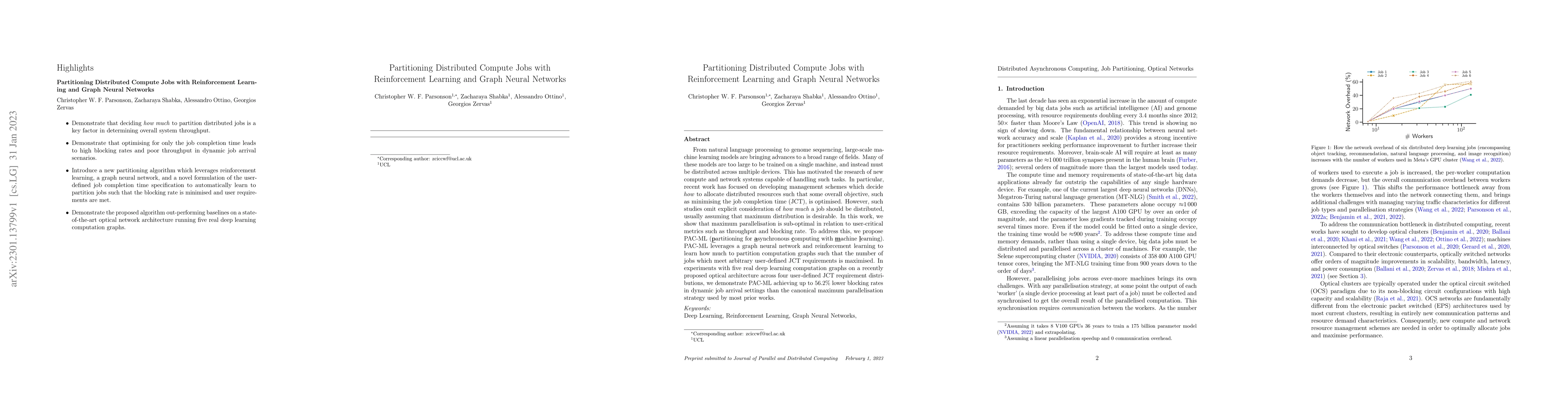 Thumbnail for Partitioning Distributed Compute Jobs with Reinforcement Learning and
  Graph Neural Networks