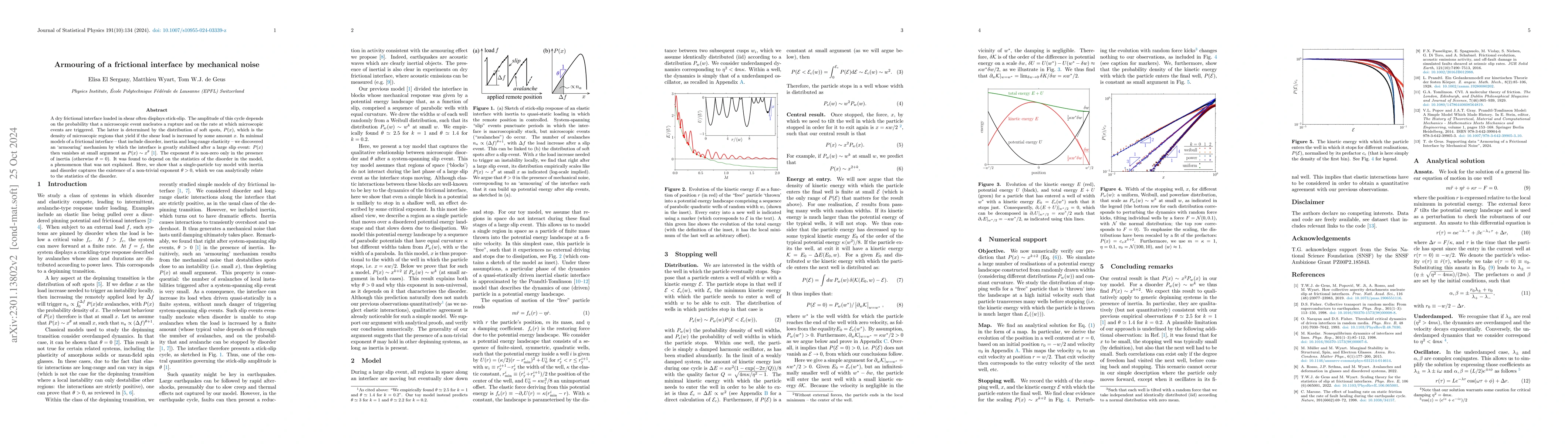 Thumbnail for Armouring of a frictional interface by mechanical noise
