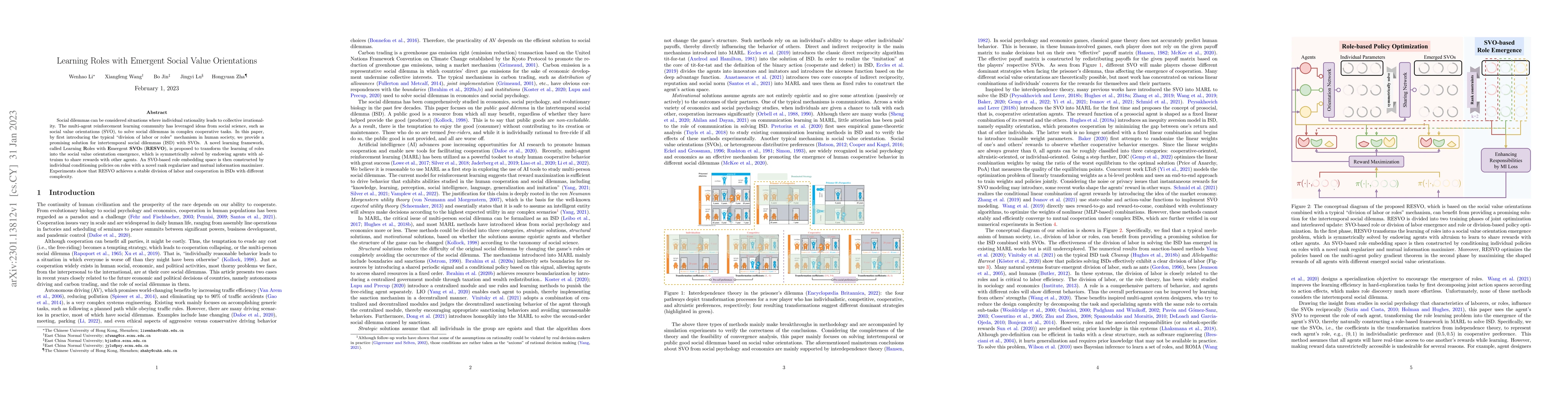 Thumbnail for Learning Roles with Emergent Social Value Orientations