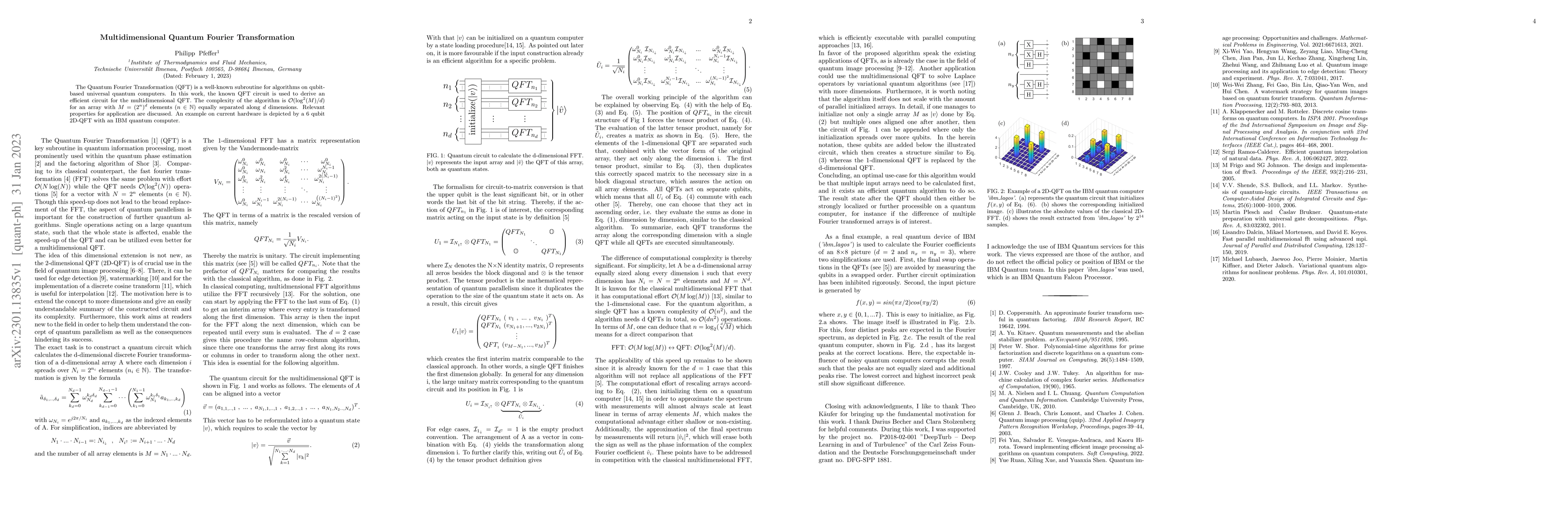 Thumbnail for Multidimensional Quantum Fourier Transformation