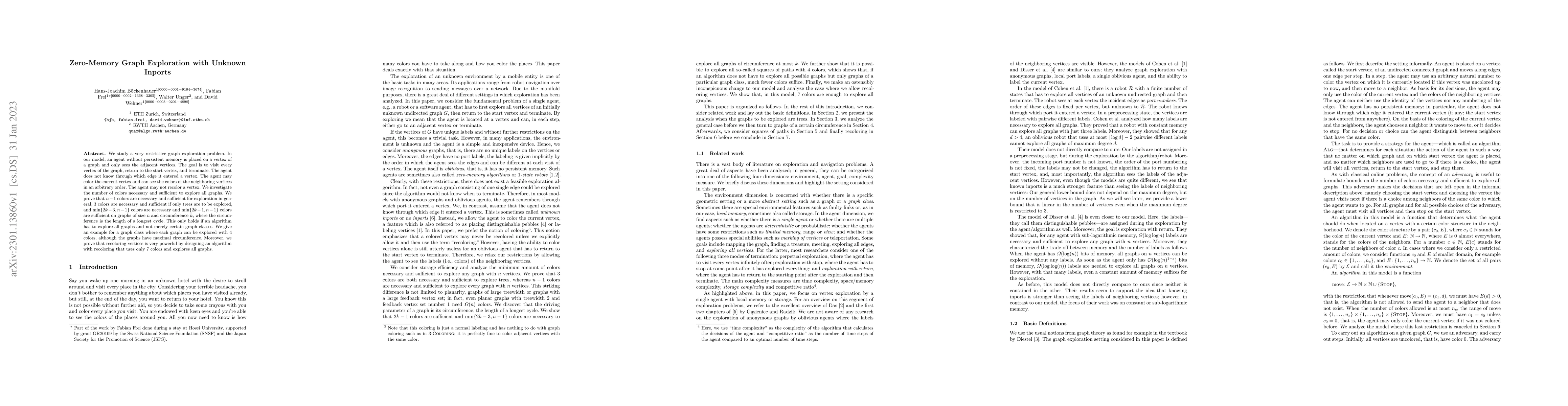 Thumbnail for Zero-Memory Graph Exploration with Unknown Inports