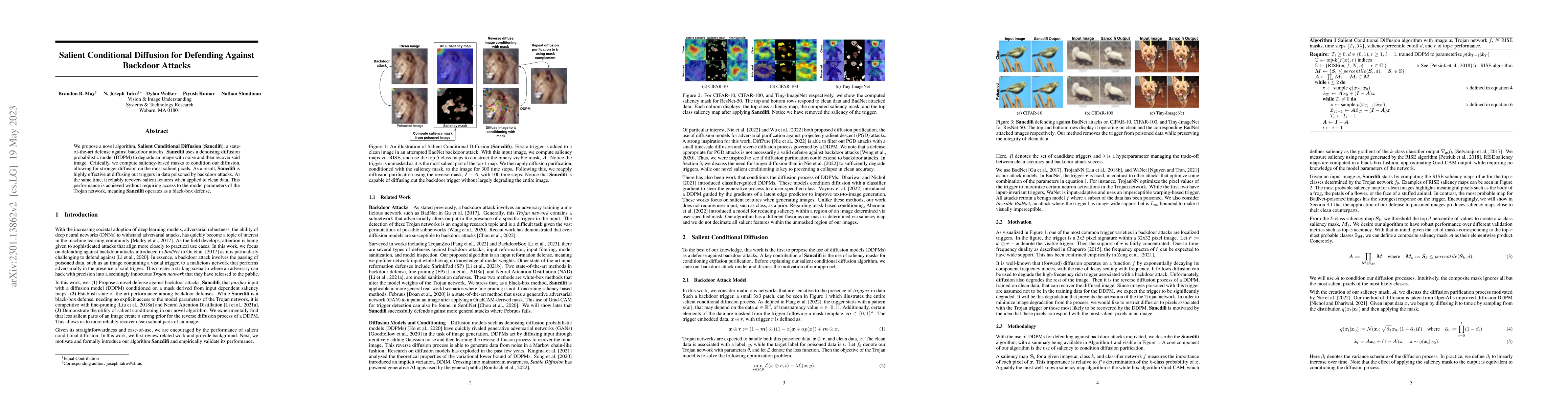 Thumbnail for Salient Conditional Diffusion for Defending Against Backdoor Attacks