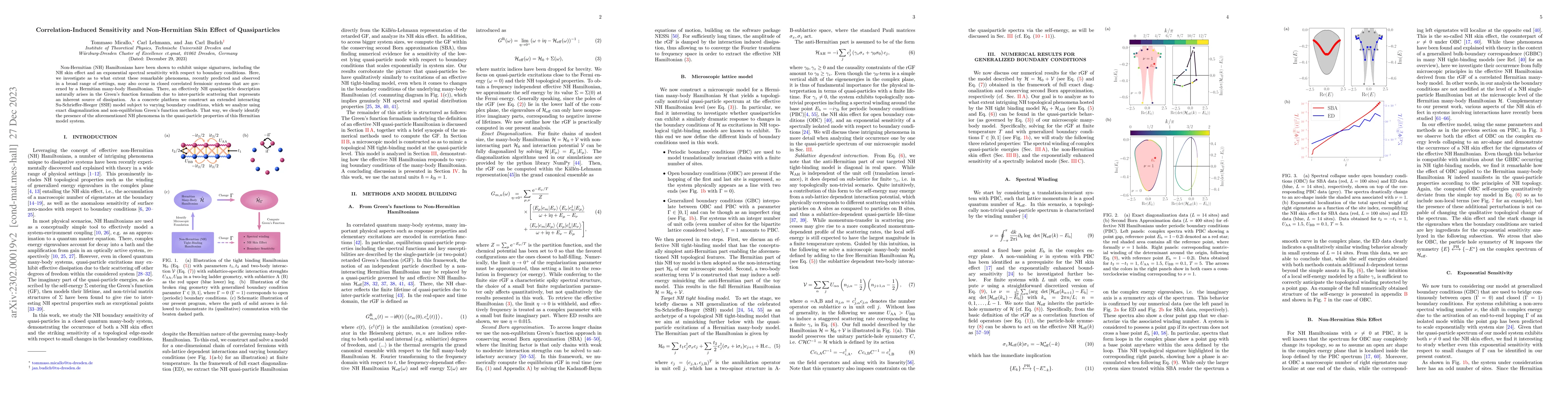 Thumbnail for Correlation-Induced Sensitivity and Non-Hermitian Skin Effect of
  Quasiparticles