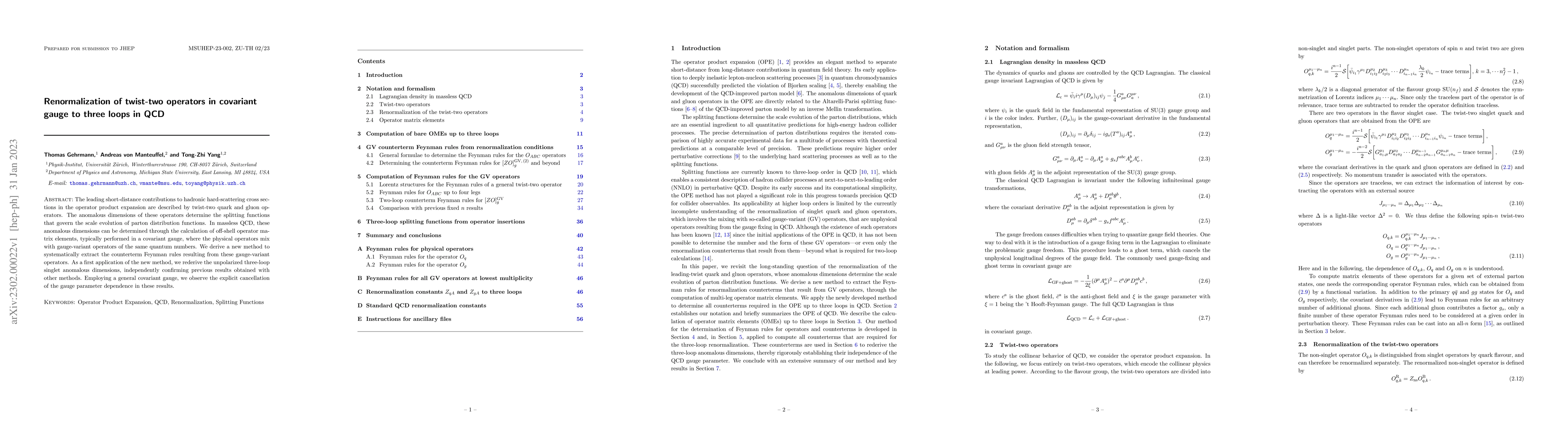 Thumbnail for Renormalization of twist-two operators in covariant gauge to three loops
  in QCD