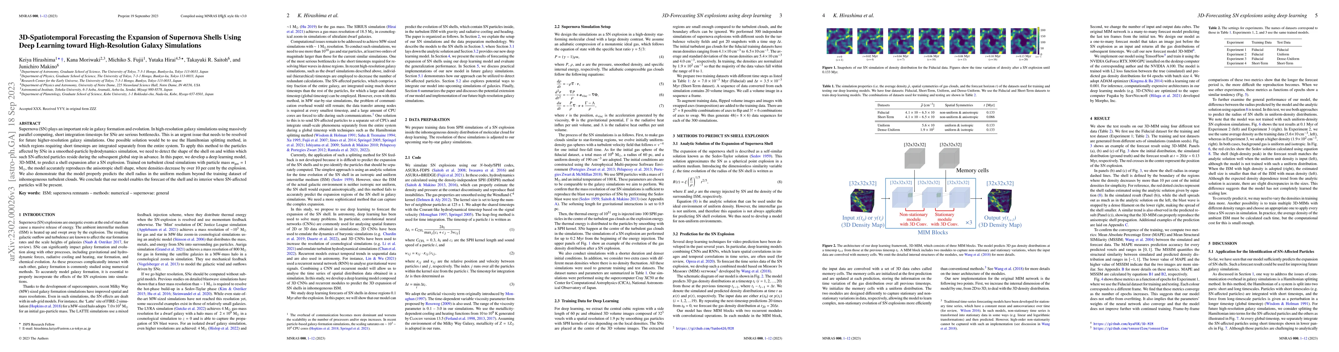 Thumbnail for 3D-Spatiotemporal Forecasting the Expansion of Supernova Shells Using
  Deep Learning toward High-Resolution Galaxy Simulations