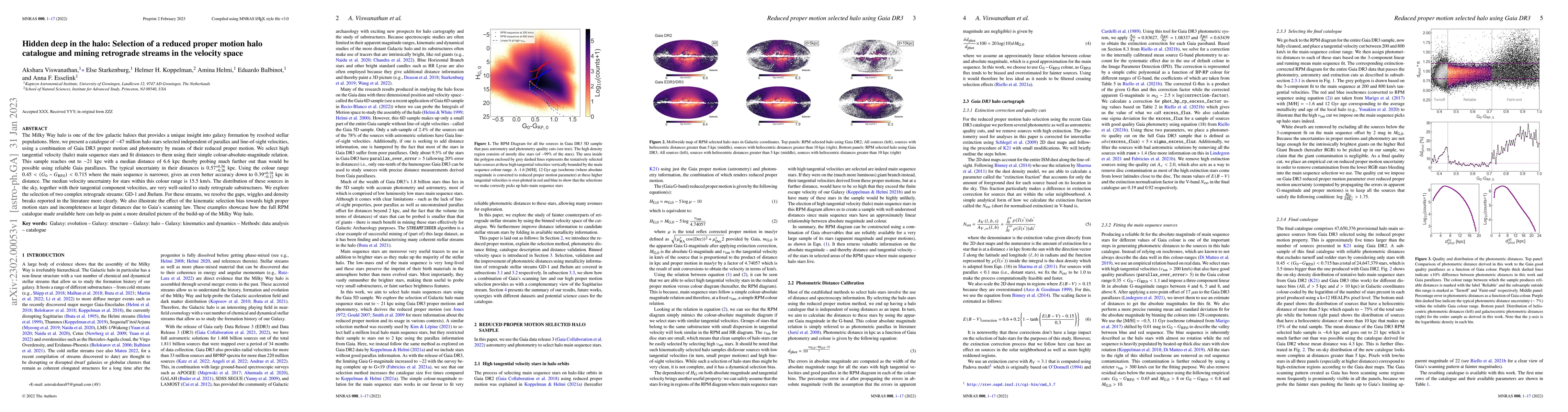 Thumbnail for Hidden deep in the halo: Selection of a reduced proper motion halo
  catalogue and mining retrograde streams in the velocity space