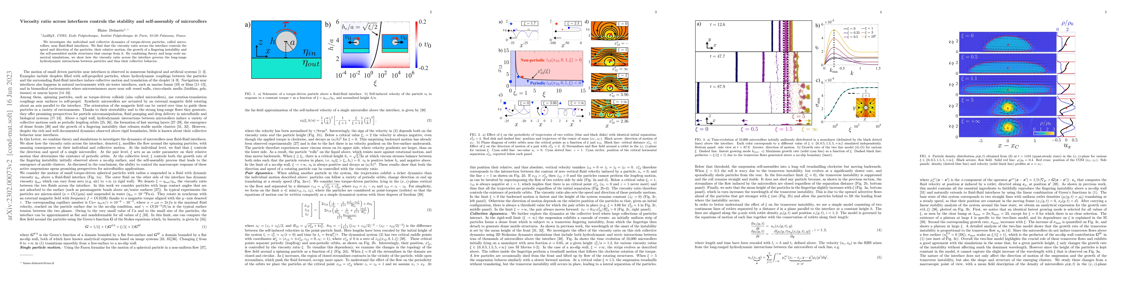 Thumbnail for Viscosity ratio across interfaces controls the stability and
  self-assembly of microrollers